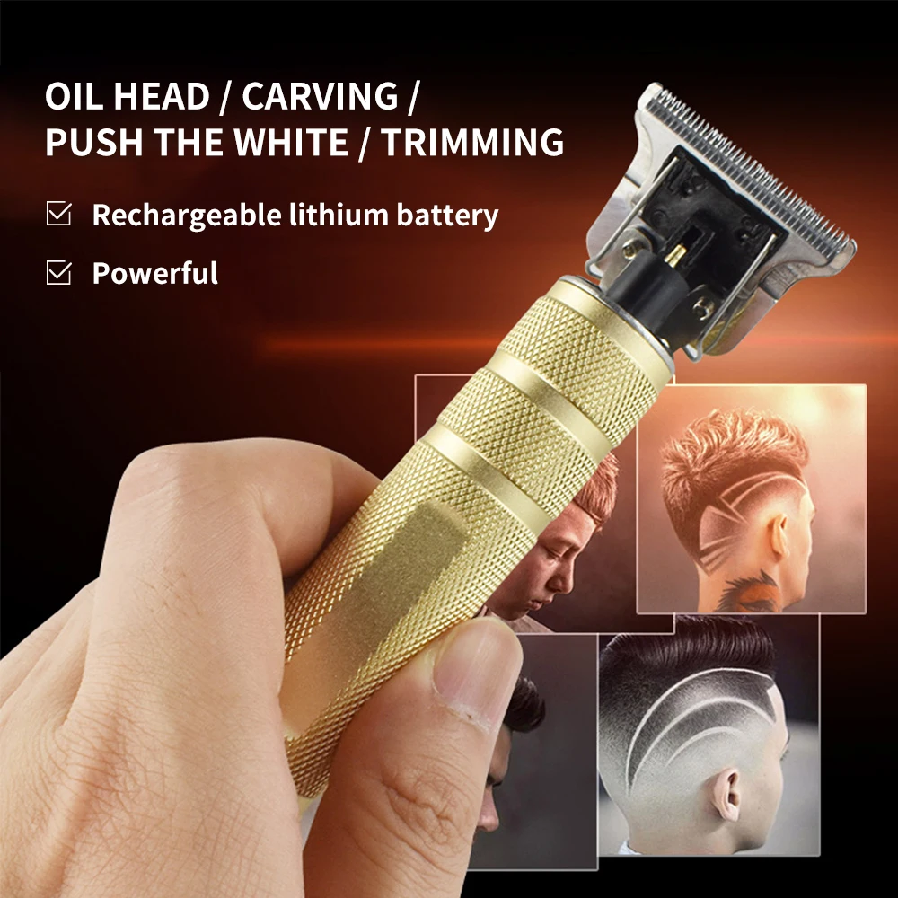 

USB Rechargeable Electric Hair Cutter, Retro Cutting Oil Head, Scissors, Home Electric Fader, 5W, Hair Cutting Machine