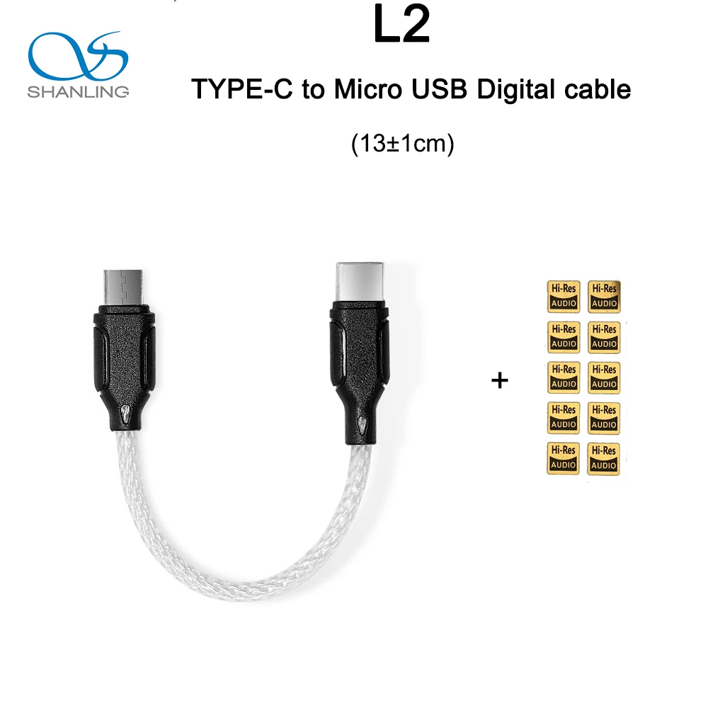 

Shanling L2 Type-C to Micro USB Hifi Audio Cable for Shanling M6 M0 DAP MChord MOJO Players and Mobile Phones