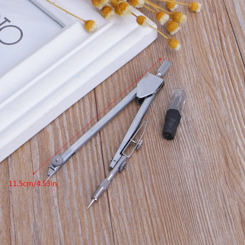 

Durable Metal Drafting Tools Drawing Math Compass Set School Supplies Stationery