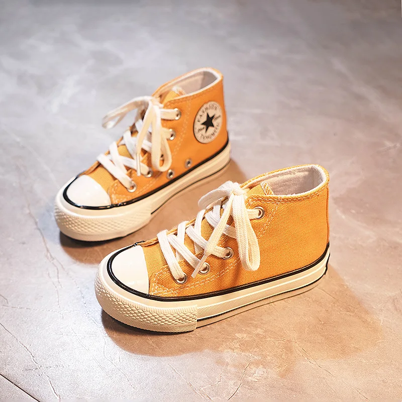 

2020 Fashion Boys Girls Sneakers Baby Shoes Children Canvas Shoes Colorful Sneakers Size 24-37 Children Boots T1063