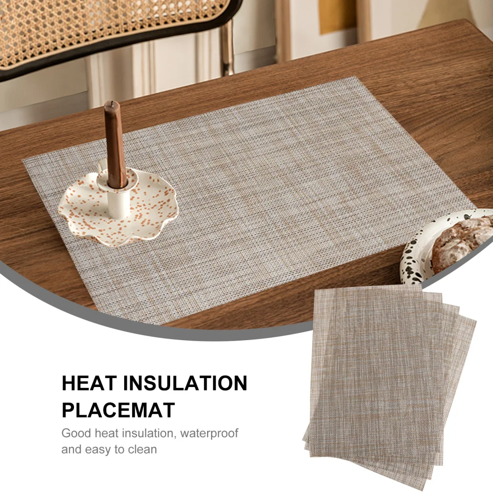 

4Pcs Waterproof Tea Table Mat PVC Anti-Slip Placemats Insulation Placemats
