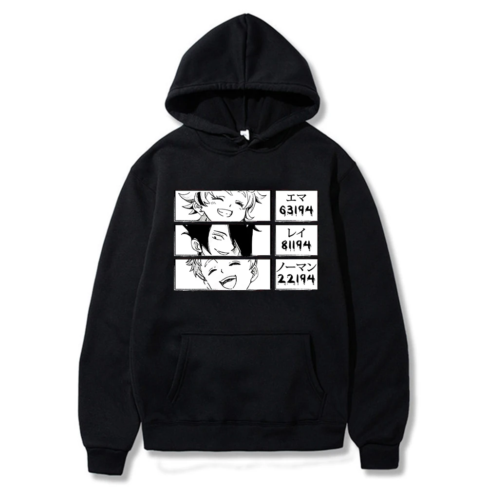 

Anime The Promise Neverland Emma Norman Printed Hoodies Hooded Sweatshirts Cozy Tops Pullovers