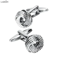 laidojin twisted cufflinks for mens shirt cuff nails knot cuff link high quality brand jewelry wedding groom gift gemelos