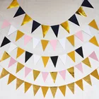 3 м Золотой Серебряный Розовый Блестящий флаг баннер гирлянда детский душ день рождения DIY овсянка бумажный баннер свадебное событие вечерние Декор поставки