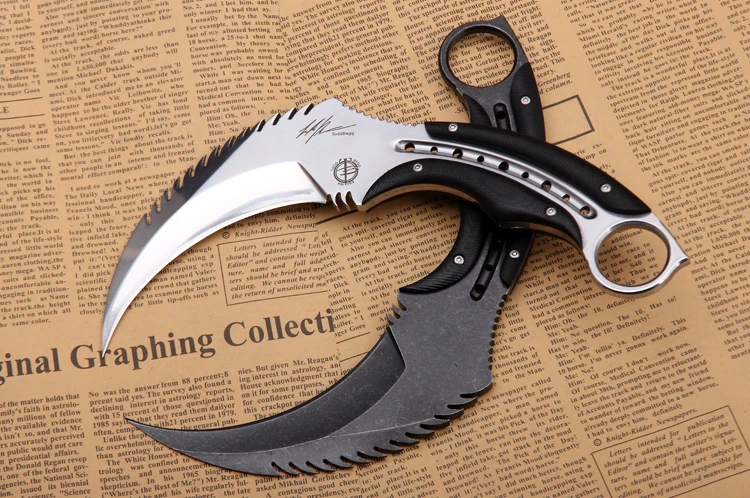 Фиксированный нож Karambit 9cr18mov лезвие сталь+ G10 Ручка Открытый Отдых тактические охотничьи ножи утилита выживания EDC ручной инструмент