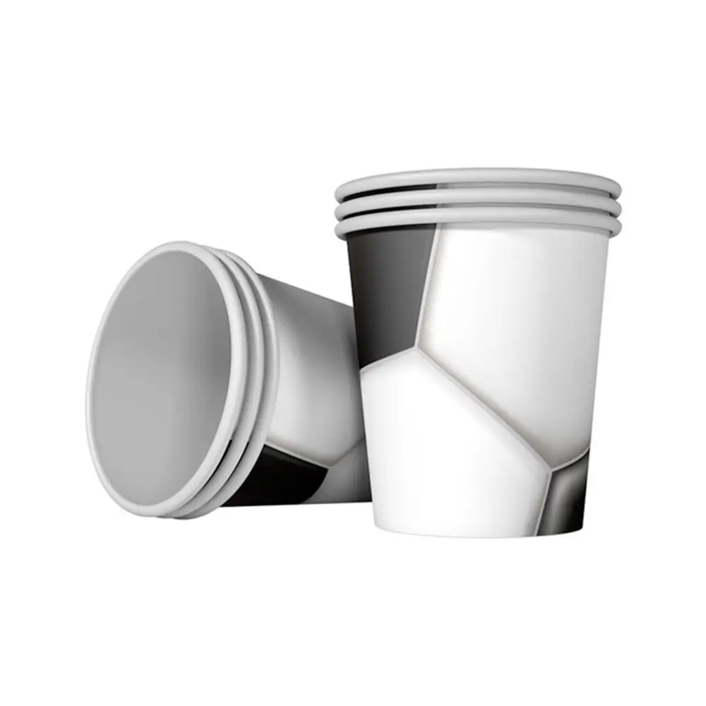 cup 6pcs Новые белые футбольные столовые приборы для торжеств, вечерние украшения для мальчиков, вечерние товары для вечеринки, дня рожденья Вечерние - Цвет: cup 6pcs