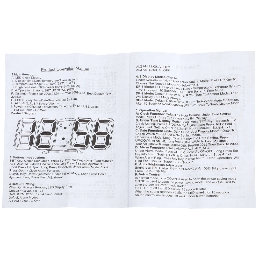 3D светодиодный цифровой будильник с большой датой времени ночник Дисплей