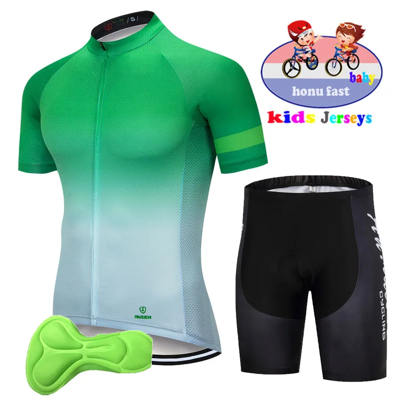 

2021Cycling Clothing Kids Breathable Quick Dry Child Bicycle Wear Sports Suit Champion Clothing Sports Team Cycling Short Sleeve