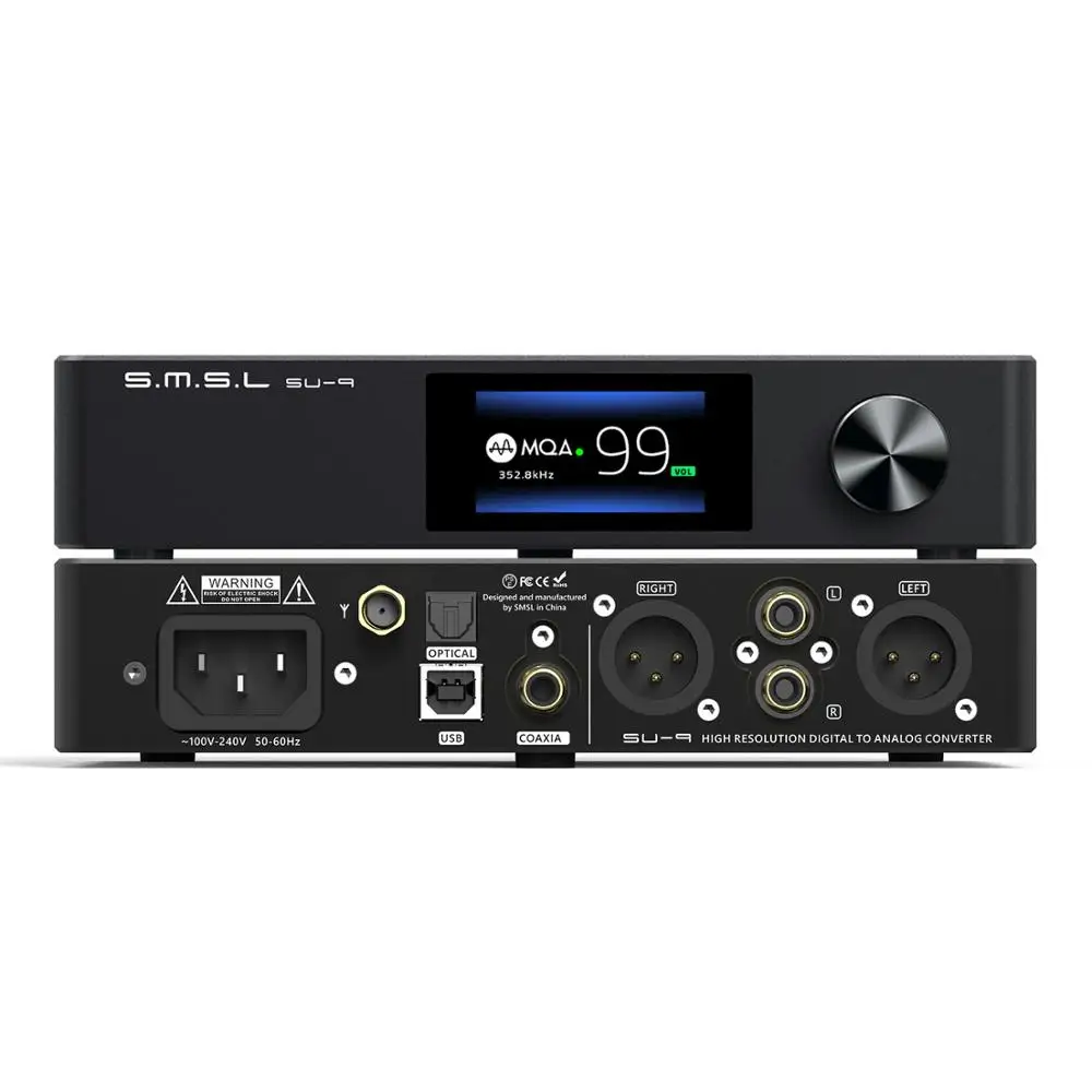 SMSL SU-9 MQA HiFi аудио полный декодер ES9038Pro DAC 2nd Gen XMOS DSD512 PCM768kHz/32Bit Bluetooth UAT LDAC USB