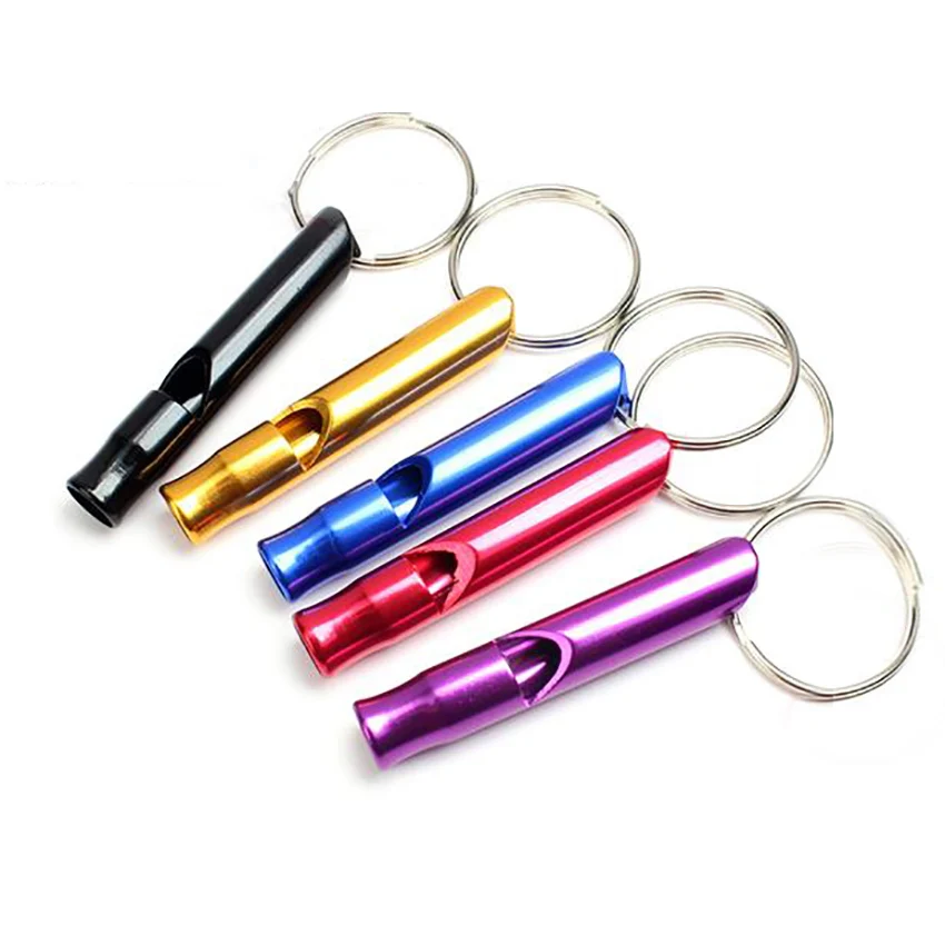 

1pc emergent rescue survive signal whistle for outdoor camp hike first aid, multifunctional aluminum basketball sports whistle