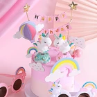 Украшение для торта в виде радужного единорога, украшение для торта на день рождения, для праздника, детского праздника, дня рождения, украшения для свадебного торта