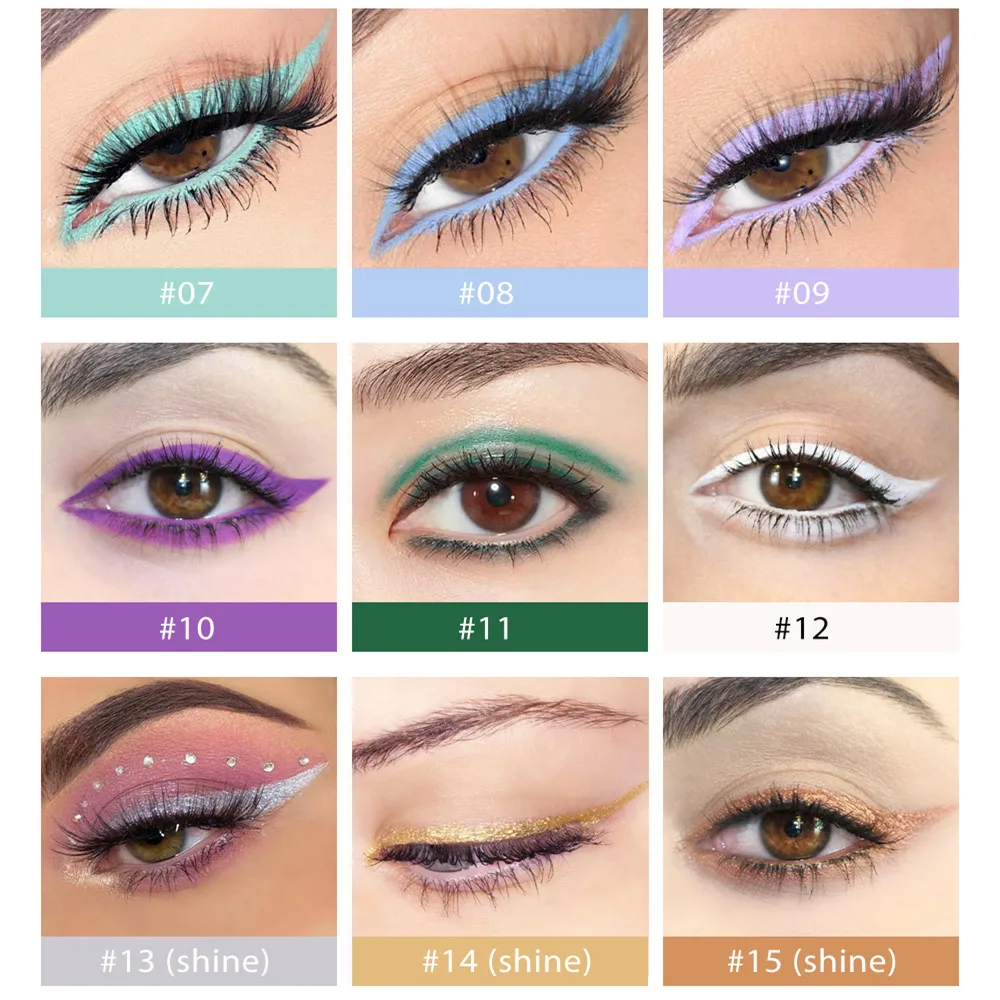 

12 Colors/pack Matte Color Eyeliner Kit Makeup Waterproof Colorful Eye Liner Pen Eyes Make Up Cosmetics Eyeliners Set