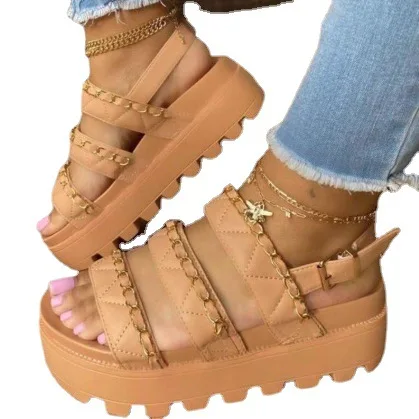 

Women Sandals 2021 Fashion Wedge Platform Gladiator Sandals Open Toe Buckle Strappy Sandals Summer Shoes Women Sandalias Mujer