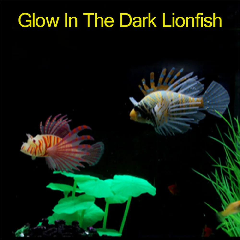 Искуственной травы для декора Лев рыбы светящаяся Медуза украшения эффект