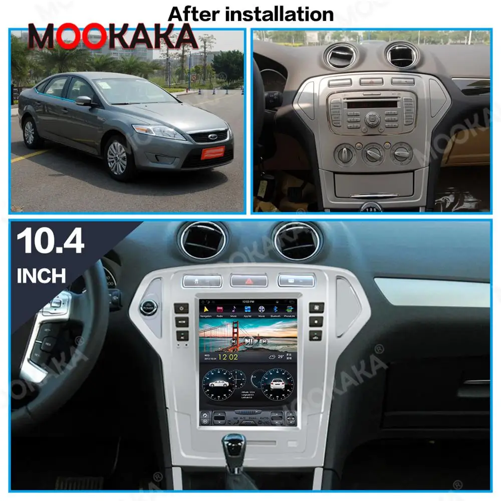 

4+64G Tesla Screen For Ford 2007 2008 2009 2010 Mondeo MK4 Android 9 Unit Car Multimedia Player GPS Audio Radio Stereo Recorder