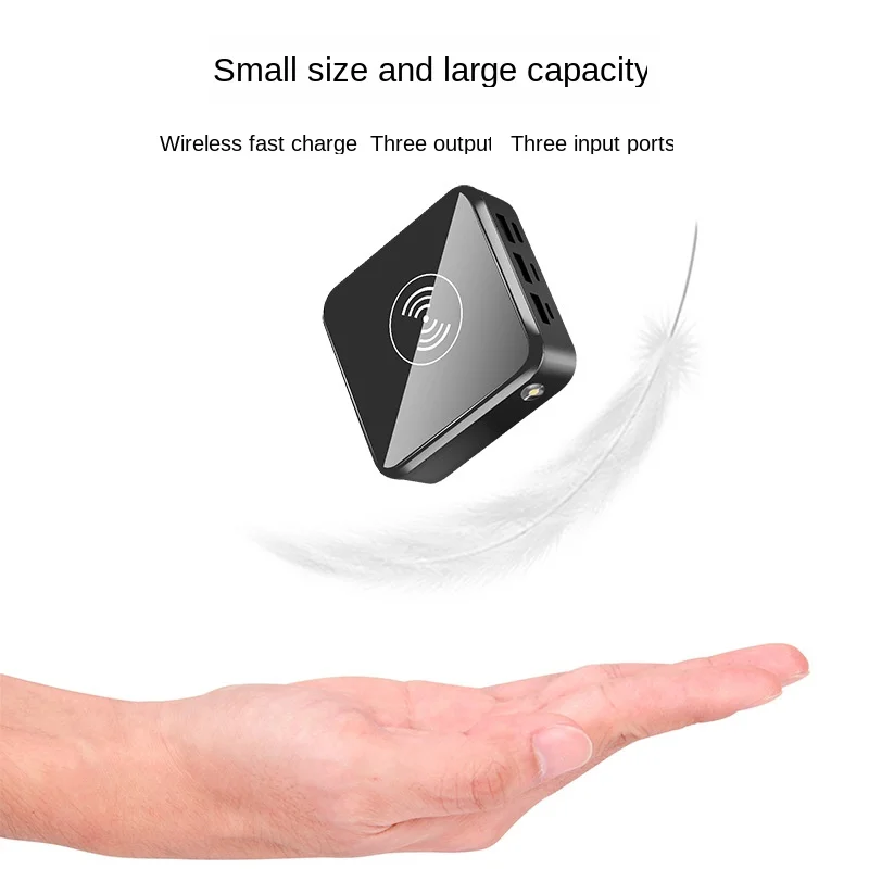 30000mAh Портативный мини внешний аккумулятор 3 USB зеркальный экран цифровой Disply