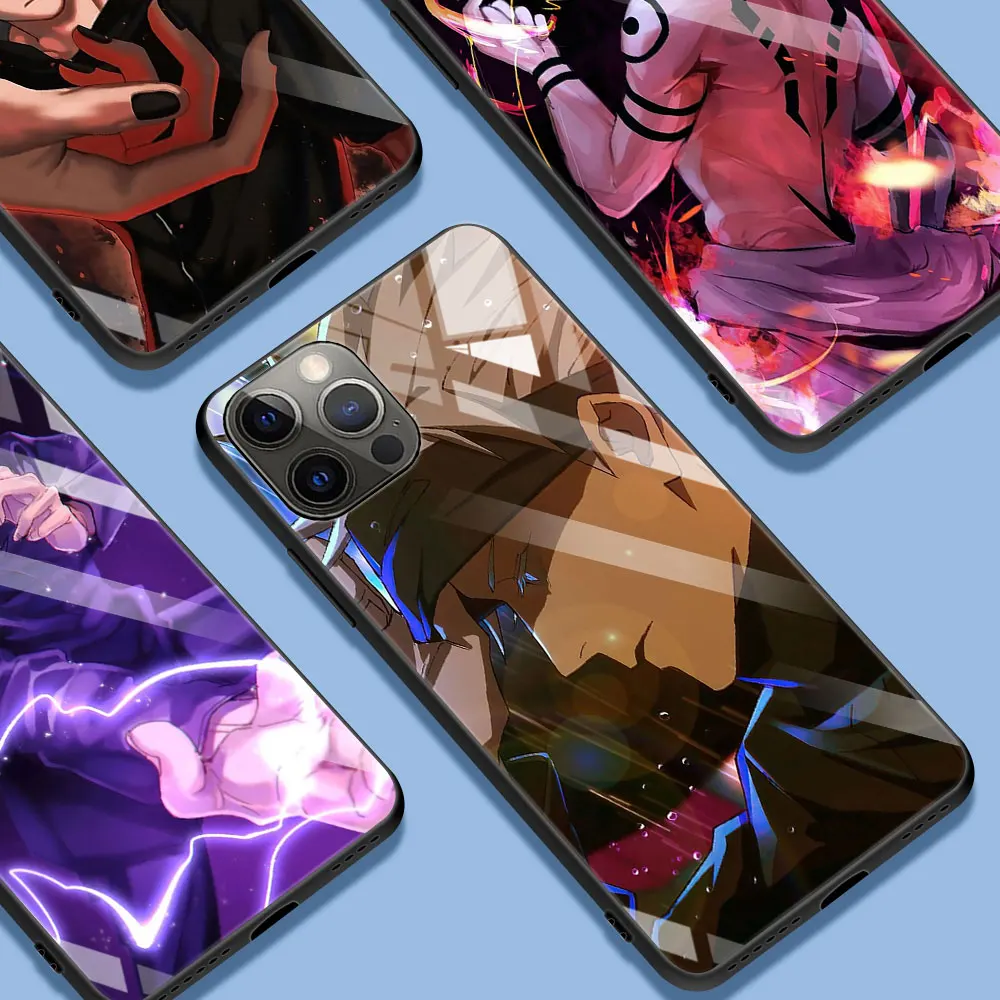 

Tempered Glass Case For Apple iPhone 13 11 12 Pro Max 7 Plus X XR XS 12Pro 12 Mini 6 6S SE Phone Cover Anime Jujutsu Kaisen Cool