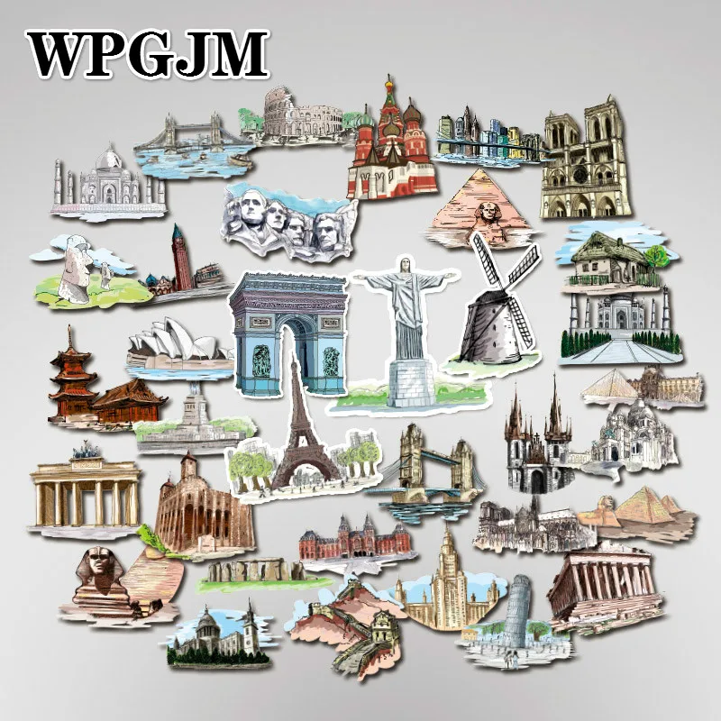 36 шт. ретро водонепроницаемый стикер игрушка s знаковые здания постмарка