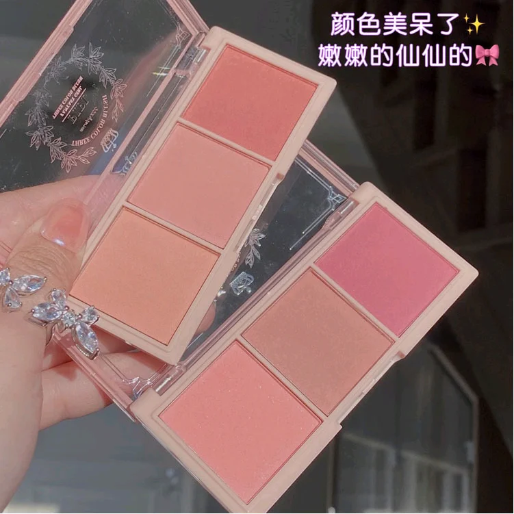 

Pink Face Blush Palette Milk Tea Mineral Natural Pigmented Cheek Blusher Contour Powder Matte Face Blusher Makeup Rouge Blush