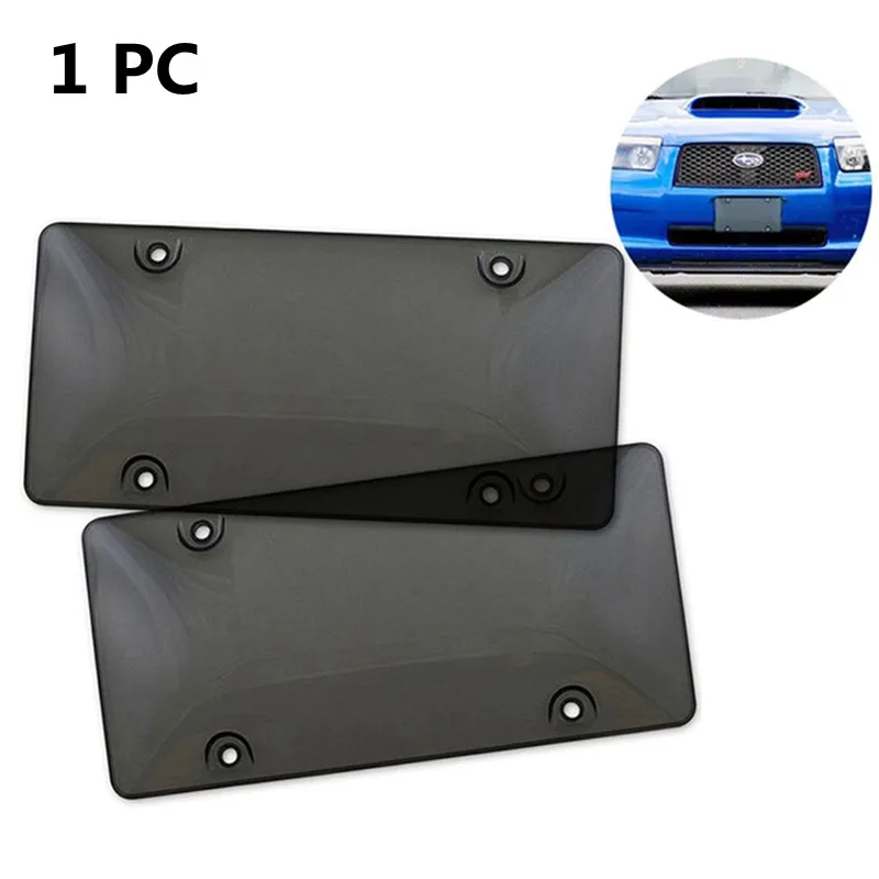 

1PC Black White Smoked Clear License Plate Cover Frame Shield Tinted Bubbled Flat Car 31*16m