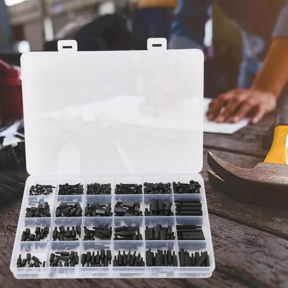 360 шт. черные нейлоновые шестигранные гайки M2/M2.5/M3|Винты| |