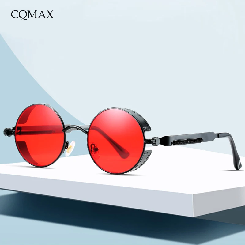 CQMAX круглые солнцезащитные очки в стиле стимпанк Ретро стиль круглая