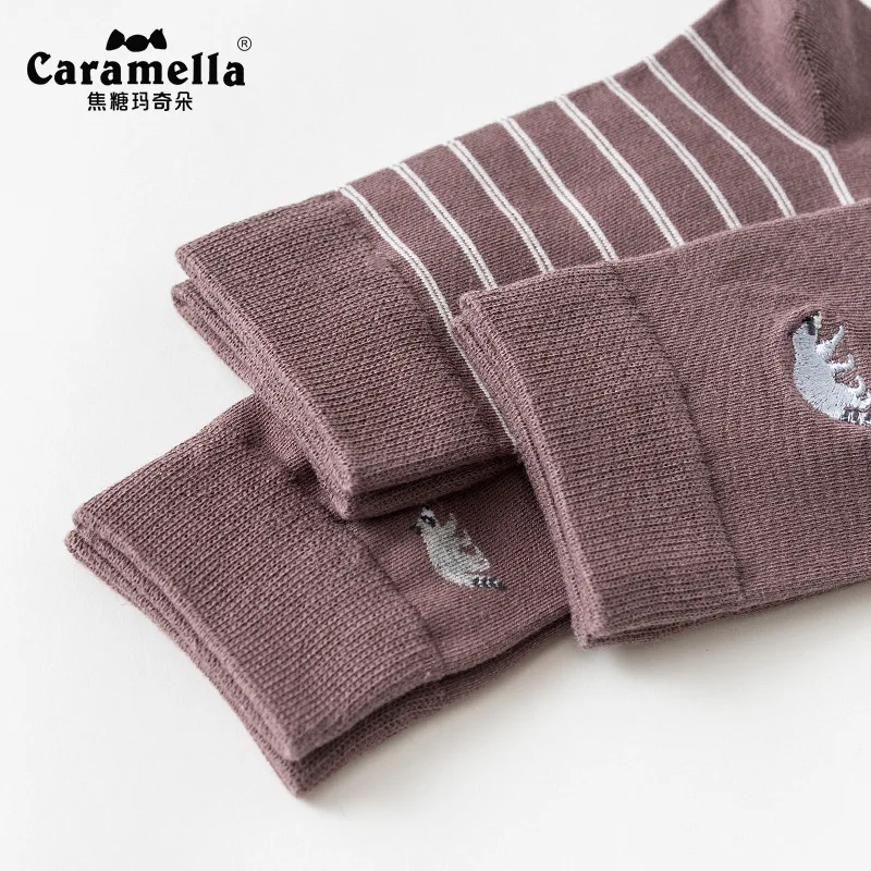 Caramella мужские хлопковые носки с вышивкой 3 пары/Лот|Мужские носки| |