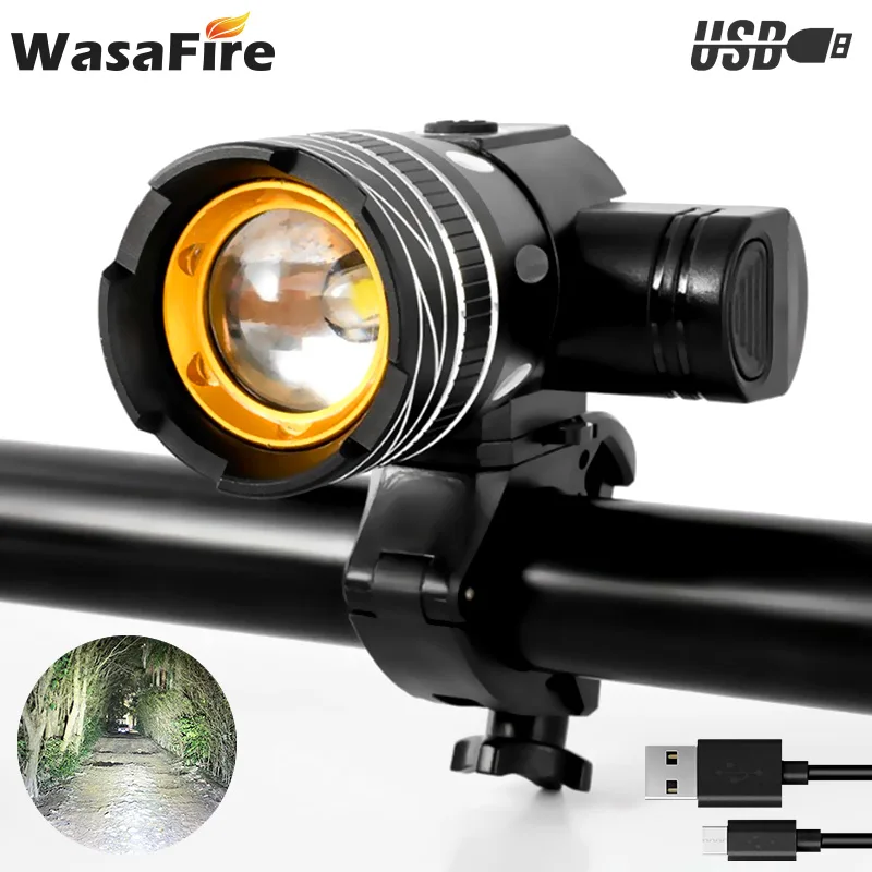 USB Charging Bicycle Light Zoom XML T6 LED Front 360 Degree Rotating MTB Headlight Waterproof Cycling Flashlight | Спорт и