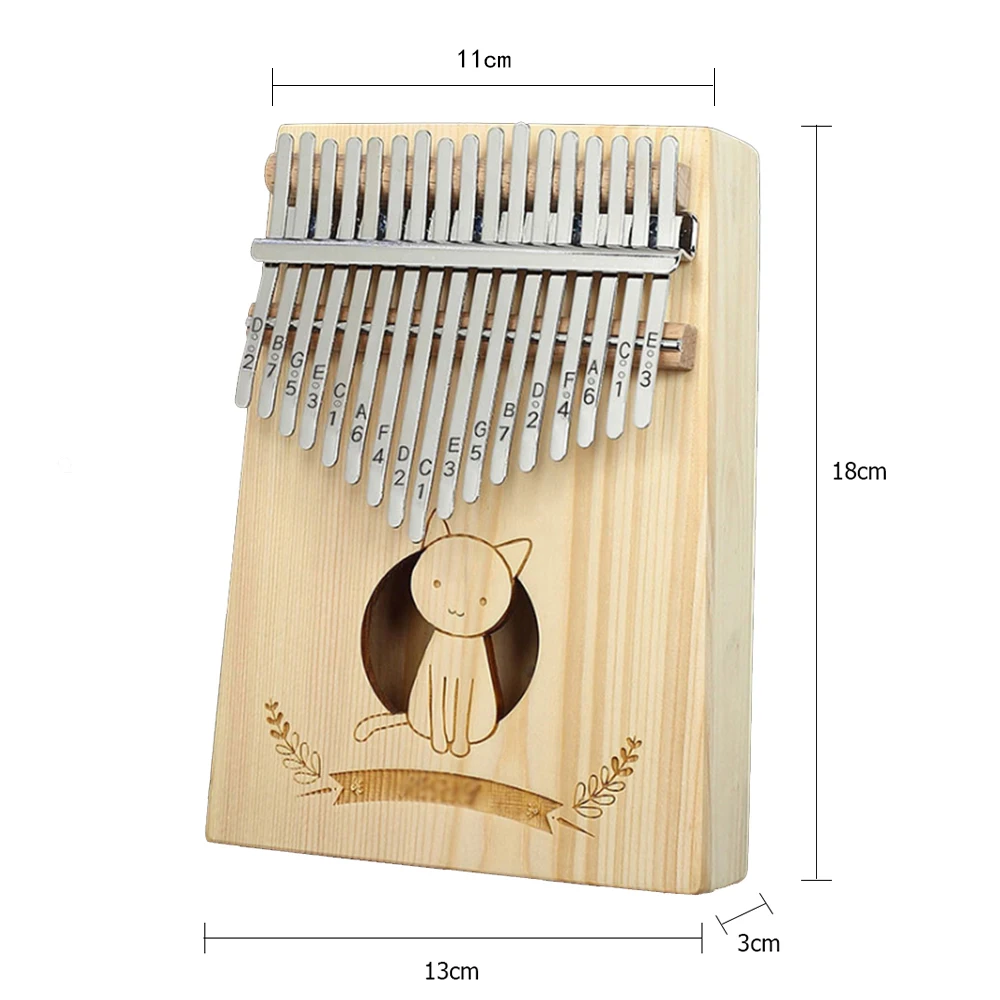 17-клавишным Kalimba игрушечное пианино finger фортепиано музыкальный инструмент в африканском стиле однотонные сосна с сердцем персикового цвета с книги для изучения для тюнинга