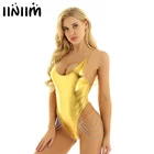 Женский клубный комбинезон, голографический кожаный боди на тонких бретельках с открытой спиной и металлическими цепочками, комбинезон для танца на шесте