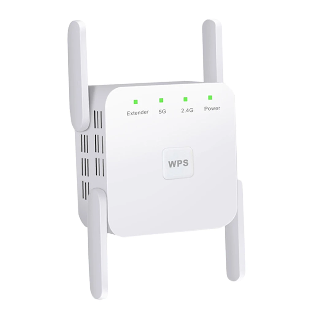 

1200Mbps 2.4G 5G Wireless Wifi Repeater 4 Antennas Signal Booster US Plug