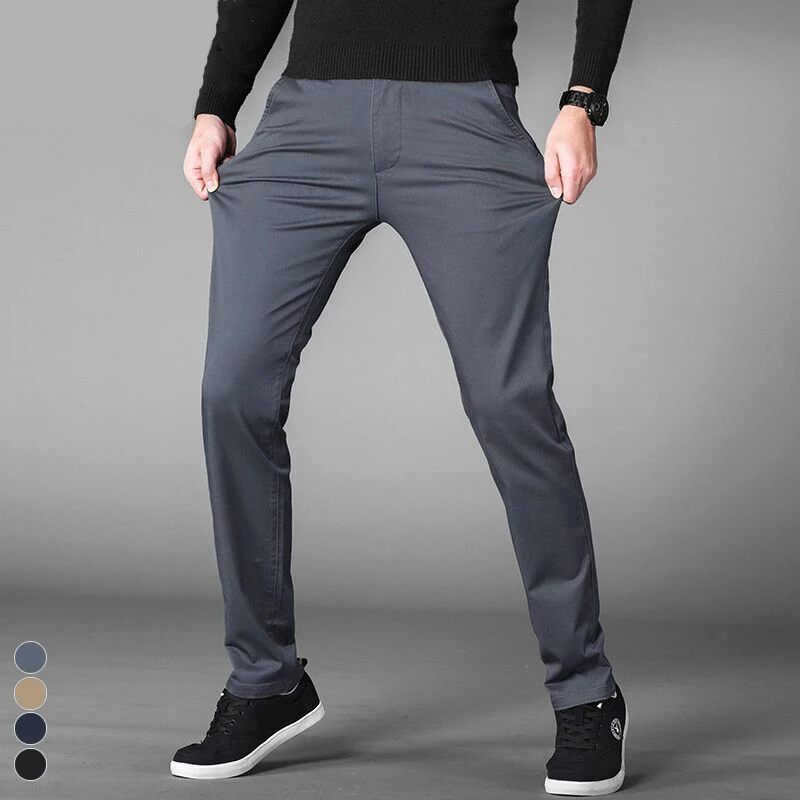 

Брюки-карго мужские прямые, Классические деловые повседневные штаны, Стрейчевые прямые приталенные, Четырехцветные, большие размеры 42 44 46