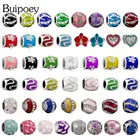 Бусины в виде снежинок Buipoey, разные цвета, искусственная звезда, серебряный цвет, подходит для самостоятельного изготовления браслетов, ожерелий, ювелирных изделий, аксессуары для изготовления