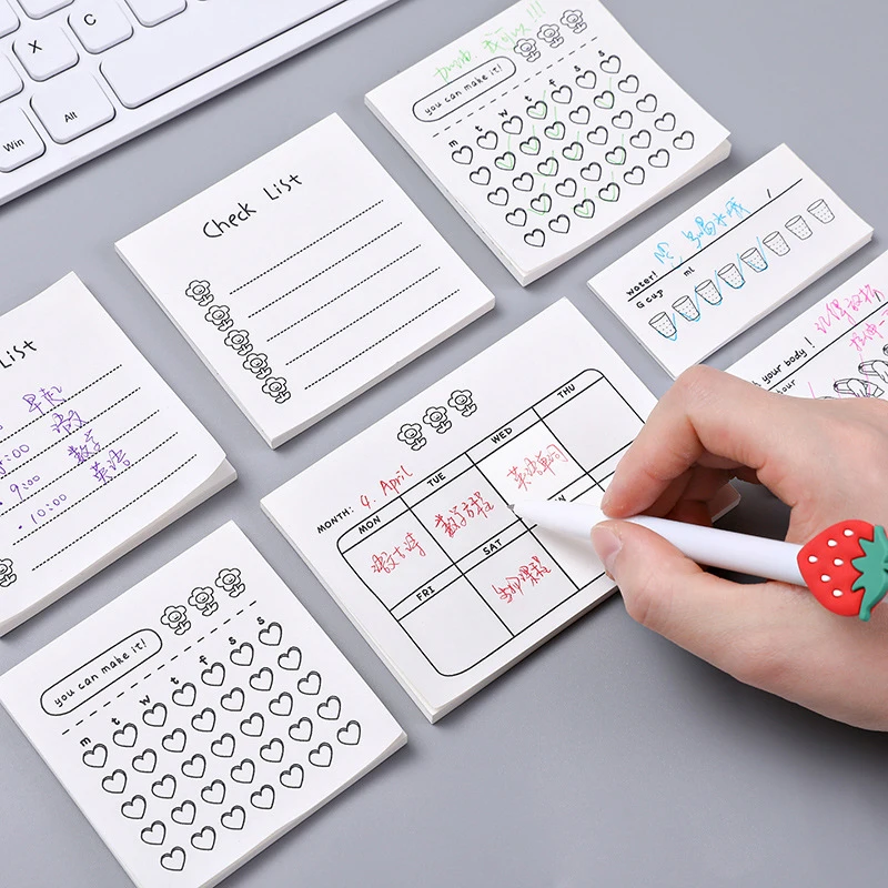 Daily Punch In Sticky Note Monthly Weekly Planner Memo Pads Checklist for Journaling Habit Tracker Sticker | Канцтовары для офиса