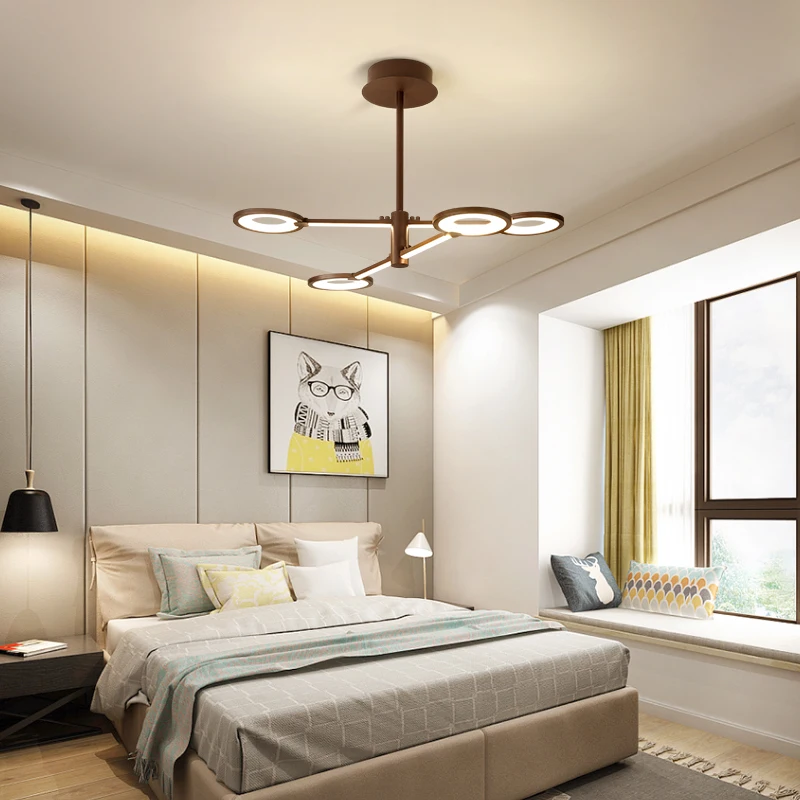 Подвесная лампа с кофейным покрытием новый современный светильник для столовой