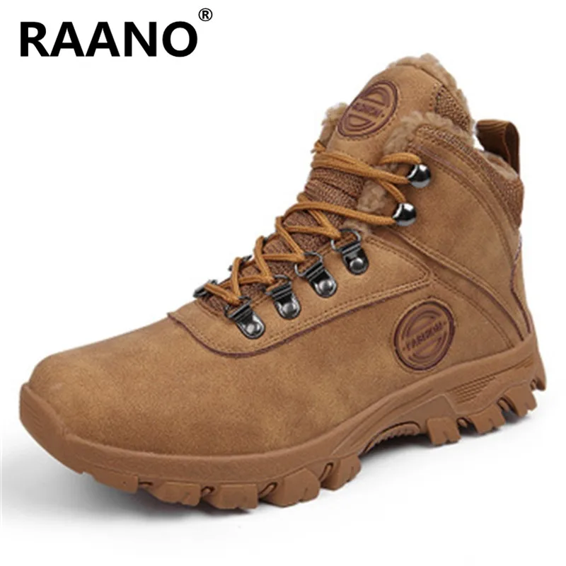 Мужские зимние очень теплые ботинки мужские толстые плюшевые водонепроницаемые