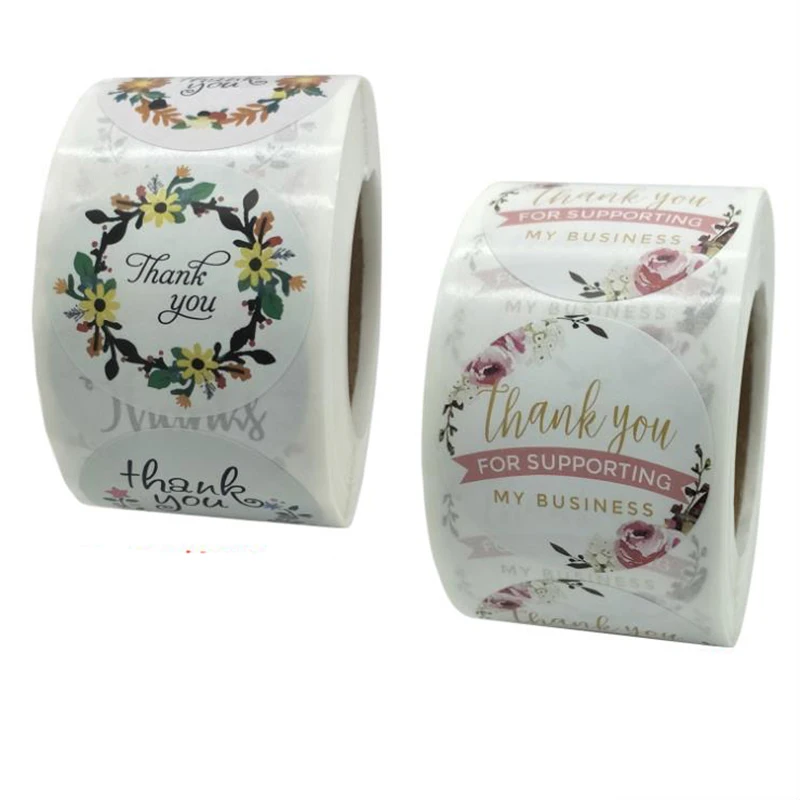

1,5 дюймовые этикетки, спасибо, наклейки, украшения, цветочный узор, бумажные наклейки для скрапбукинга, герметичные канцелярские принадлежн...