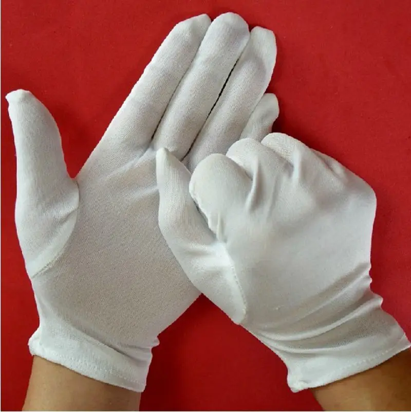 

1Pair White 100% Cotton Ceremonial gloves for male female Serving / Waiters/drivers/Jewelry