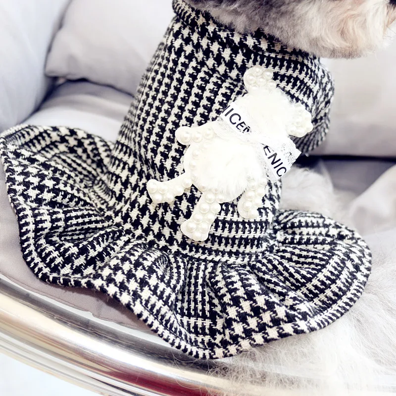 Жемчужный медведь Элегантное зимнее платье для собак различные животные щенок