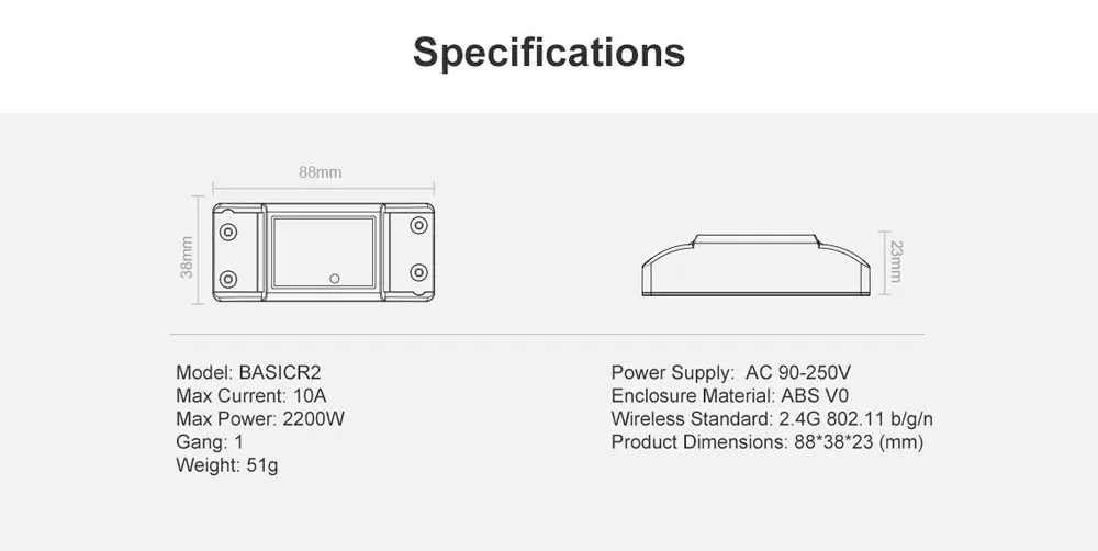 Itead Sonoff Basic R2 Wifi DIY умный беспроводной пульт дистанционного управления Domotica модуль контроллера света работает с Alexa Google Home eWeLink