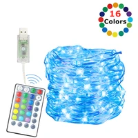 rgb 16 colors led string lights usb waterproof fairy garland with remote for christmas wedding holiday party decoration etc