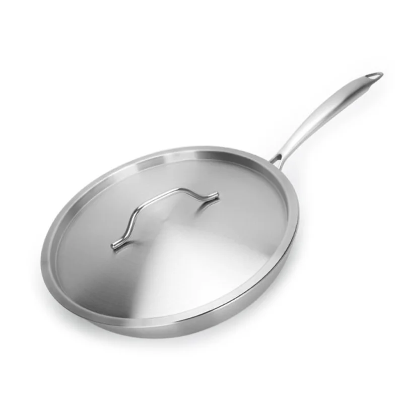 Сковорода Из Нержавеющей Стали 6 слоев с крышкой можно мыть в посудомоечной