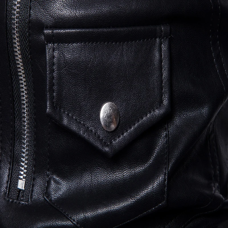 2021 Новое поступление мотоциклетная кожаная куртка для мужчин повседневная