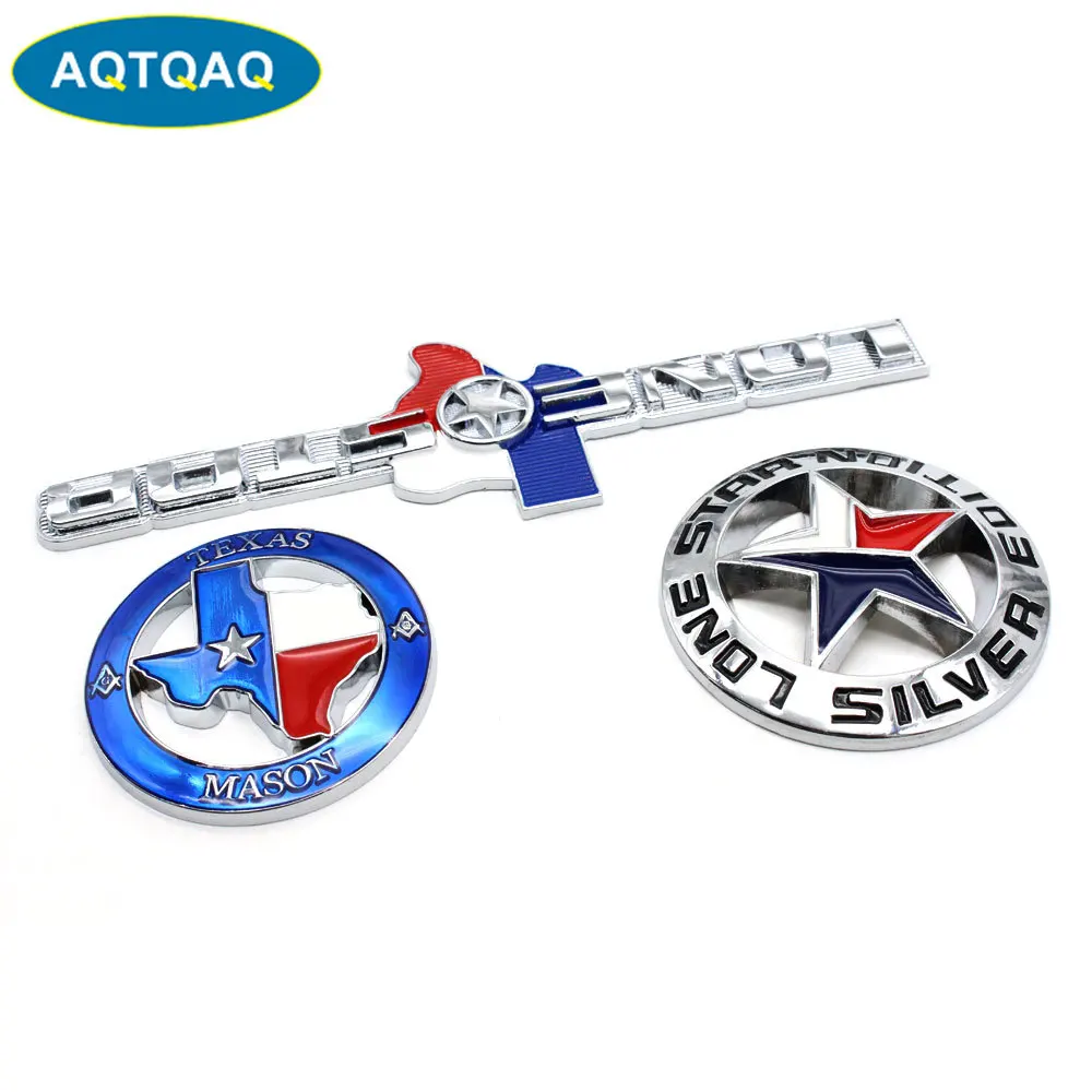 

1Pcs Car Styling Metal Cars Emblem LONE STAR/TEXAS MASON/LONE STAR EDITON Sticker Badge Logos Decal Fits Most Cars