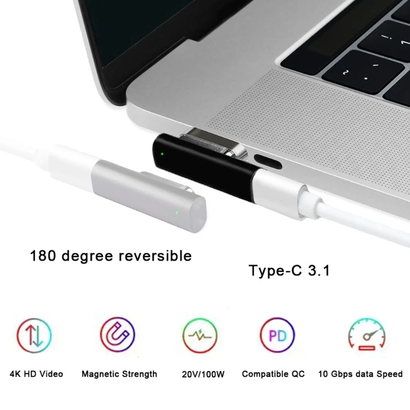

Type C Magnetic Connector Adapter USB PD 100W Quick Charge 20Pins Magnetic USB C Adapter 10Gbp/S Data for Type C Device
