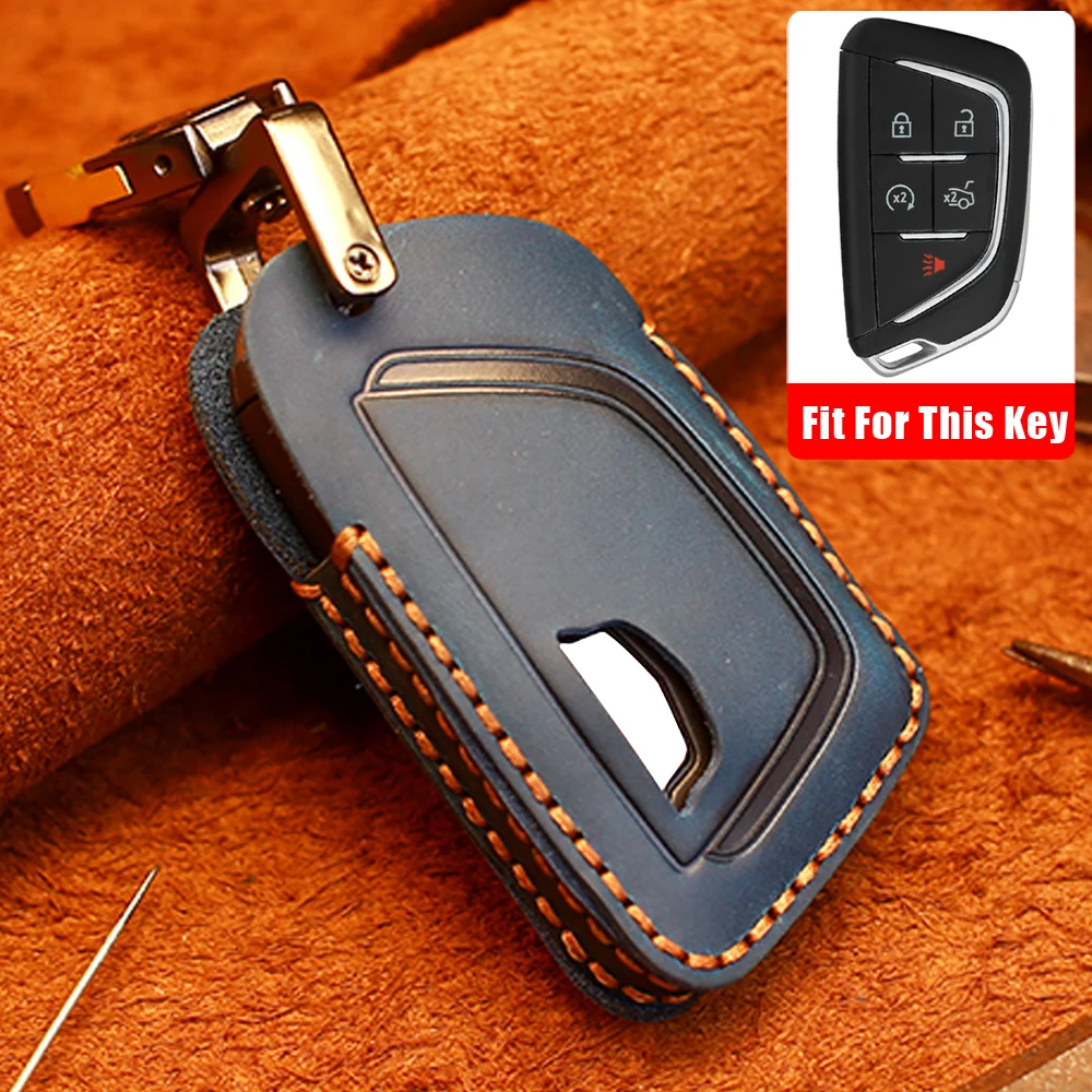 Распродажа высококачественный кожаный чехол для автомобильного ключа Cadillac CT5 2019