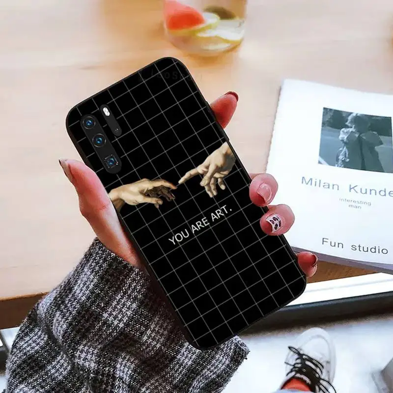 

Funny Hand The Creation of Adam Phone Case For Huawei honor Mate mate P 10 9X 10i 20 30 40 y7 pro p smart 2019 lite