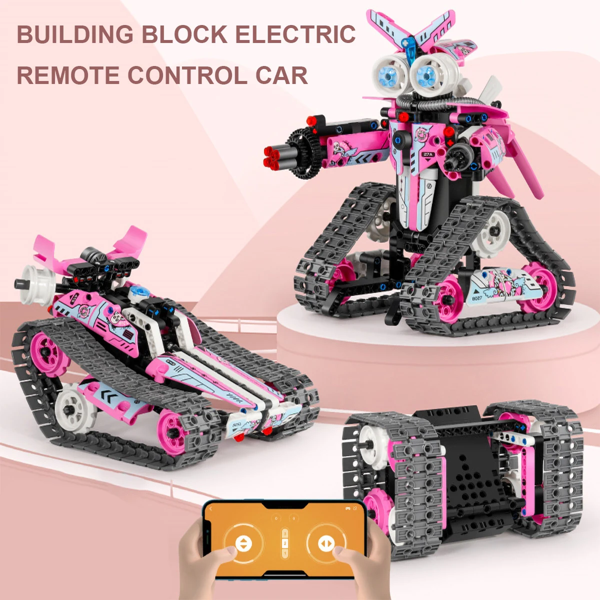 

3 in1 High-Tech RC Car building Blocks APP Tracked Stunt Car DIY Assemble RC Robot Racing Car Bricks blocks MOC Toy for children