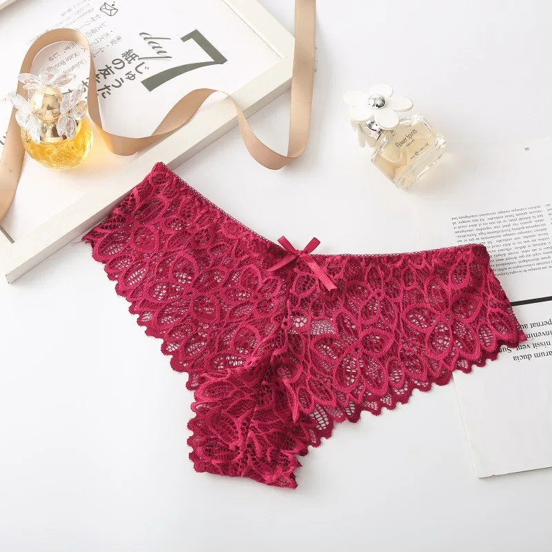 

Women's Underwear Lace 2021 New Summer Thin Sexy BOW LACE Hollow Women's Briefs