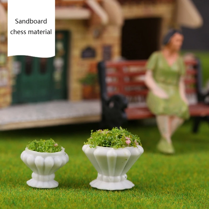 

Dropshipping 1Set/4Pieces Doll House Potted Plants Scaled Model Furniture Kids Favorite Gift